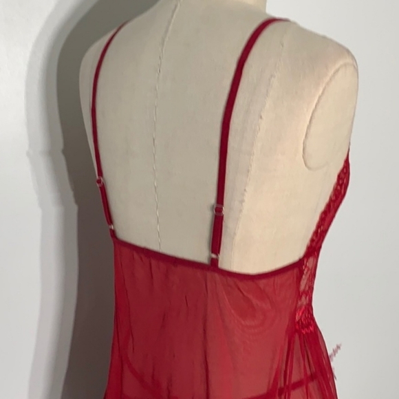 New Red Lace Chemise Lingerie Set - Picture 4 of 6